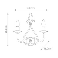 Kinkiet Windermere - 2 źródła światła - Rdzawy, złoty