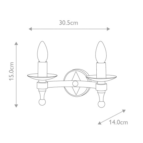 Kinkiet Warwick - 2 źródła światła - Grafitowy