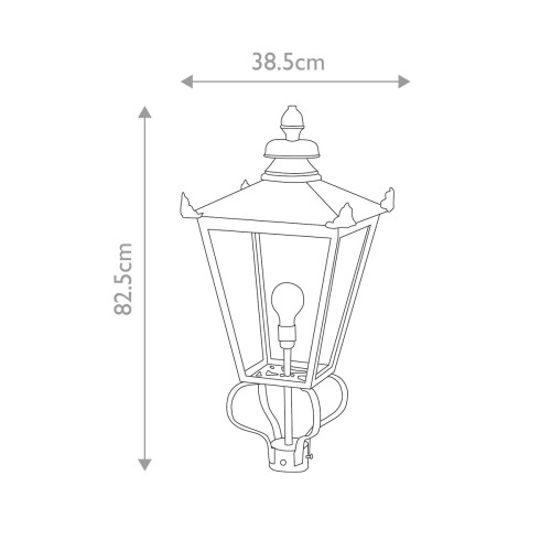 Głowica latarni ulicznej Wilmslow - 1 źródło światła - Czarny