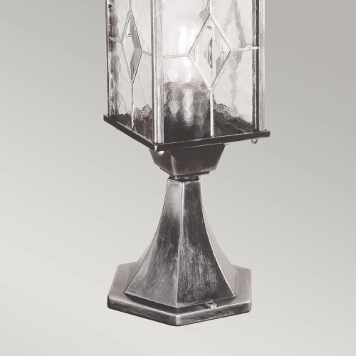 Latarnia cokołowa Wexford - 1 źródło światła - Czarny, srebrny