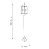 Latarnia słupkowa Wexford - 1 źródło światła - Czarny, srebrny