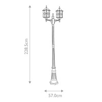 Latarnia uliczna Wexford - 2 źródła światła - Czarny, srebrny