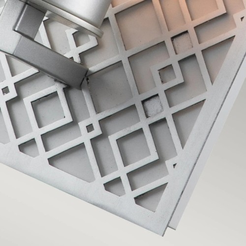 Kinkiet Ziggy - 1 źródło światła - Lakierowany srebrny