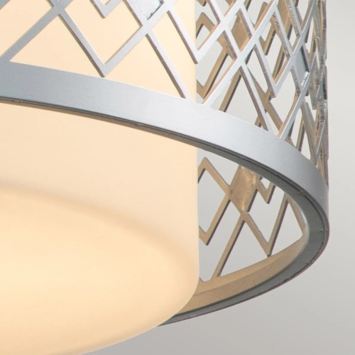 Średni plafon Ziggy - 2 źródła światła - Lakierowany srebrny