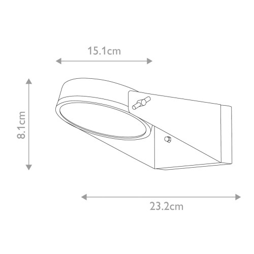 Latarnia naścienna LED Zola - Szary