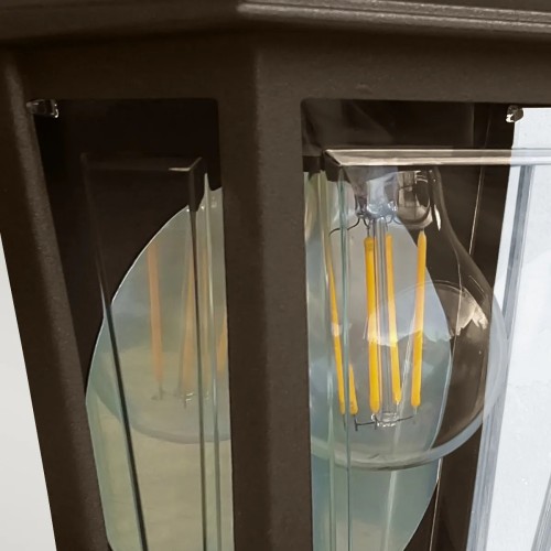 Latarnia naścienna Deco Lane - 1 źródło światła - Brązowy