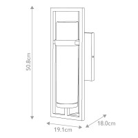 Latarnia naścienna Cordillera - 1 źródło światła - Czarny