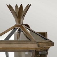 Mała latarnia naścienna Palma - 1 źródło światła - Patynowany brąz