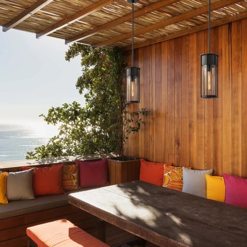 Latarnia wisząca Camillo - 1 źródło światła - Strukturalna czerń