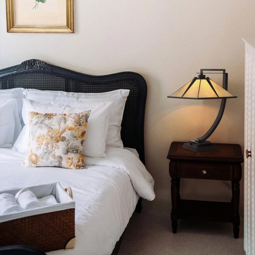 Lampa stołowa Pomeroy - 1 źródło światła - Western brąz