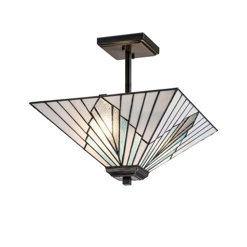 Lampa wisząca, Półplafon Alderley - 2 źródła światła - Vintage brąz