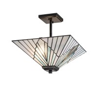 Lampa wisząca, Półplafon Alderley - 2 źródła światła - Vintage brąz