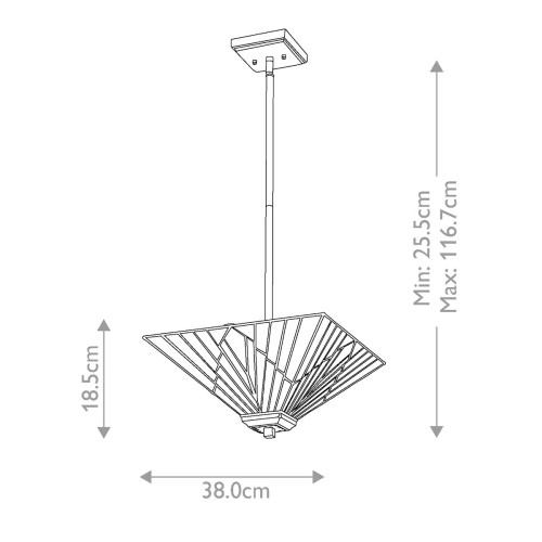 Lampa wisząca, Półplafon Alderley - 2 źródła światła - Vintage brąz