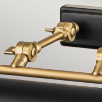 Duża obrazówka Winchfield - 4 źródła światła - Postarzany mosiądz, matowa czerń