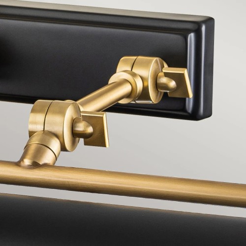 Duża obrazówka Winchfield - 4 źródła światła - Postarzany mosiądz, matowa czerń