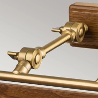 Duża obrazówka Winchfield - 4 źródła światła - Postarzany mosiądz, imitacja drewna (dąb)