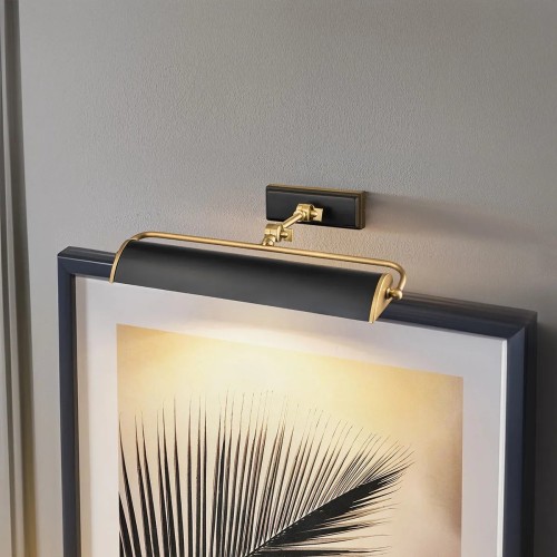 Średnia obrazówka Winchfield - 2 źródła światła - Postarzany mosiądz, matowa czerń