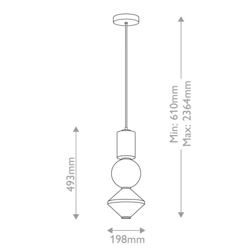 Lampa wisząca LED Bijou - Postarzane złoto