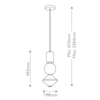 Lampa wisząca LED Bijou - Postarzane złoto