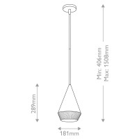 Mała lampa wisząca Daphne - 1 źródło światła - Matowa czerń