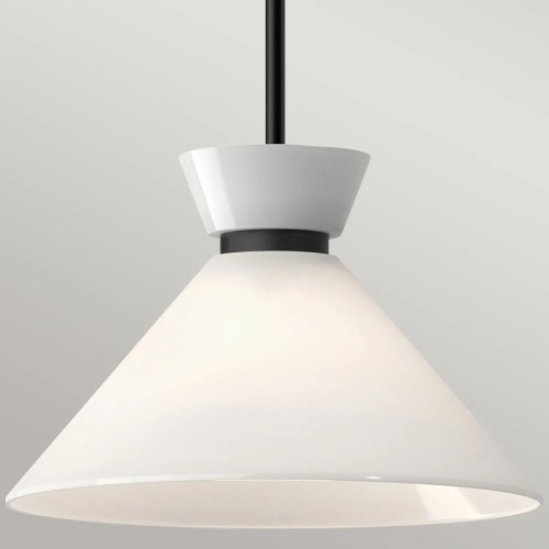 Lampa wisząca Halston - 1 źródło światła - Matowa czerń