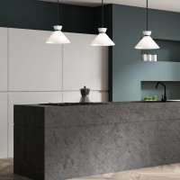 Lampa wisząca Halston - 1 źródło światła - Matowa czerń