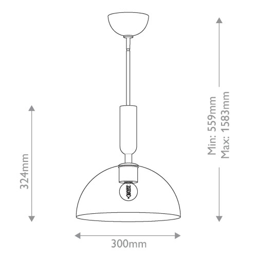Lampa wisząca Jude - 1 źródło światła - Matowa czerń