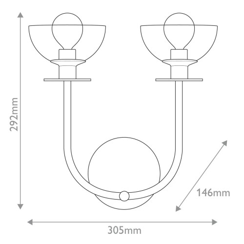 Kinkiet Sylvia - 2 źródła światła - Matowa czerń