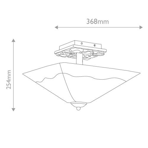 Półplafon Star - 2 źródła światła - Przecierane srebro