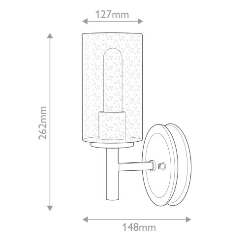 Kinkiet Collier - 1 źródło światła - Zgaszona czerń
