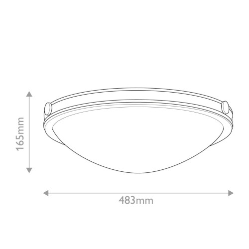 Średni plafon Collier - 3 źródła światła - Zgaszona czerń