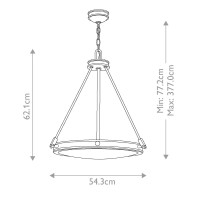 Lampa wisząca Collier - 4 źródła światła - Zgaszona czerń