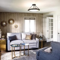 Średni półplafon Collier - 4 źródła światła - Zgaszona czerń