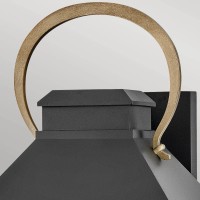 Duża latarnia naścienna Dawson - 2 źródła światła - Czarny, patynowany