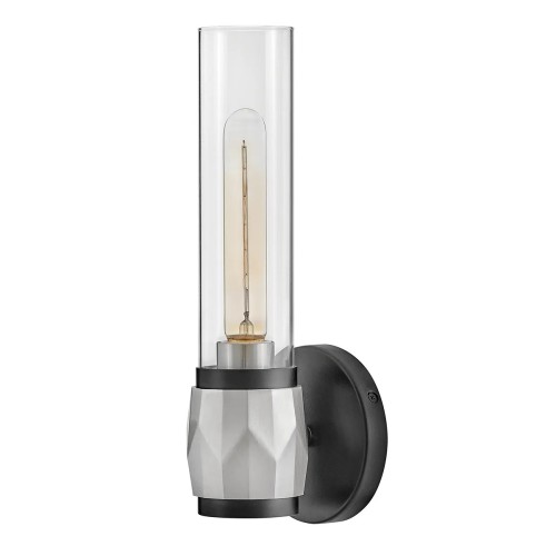 Kinkiet Ellison - 1 źródło światła - Czarny, szczotkowany