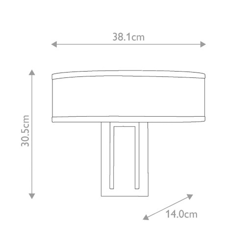 Kinkiet Hampton - 2 źródła światła - Szczotkowany mosiądz