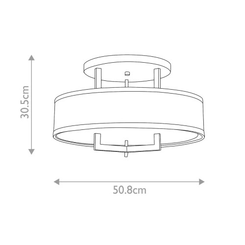 Półplafon Hampton - 4 źródła światła - Szczotkowany mosiądz