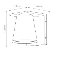 Latarnia naścienna Hans - 1 źródło światła - Strukturalna biel