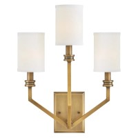 Kinkiet Moore - 3 źródła światła - Klasyczny mosiądz