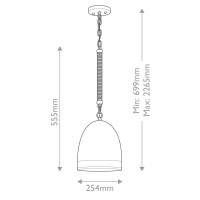 Lampa wisząca Nash - 1 źródło światła - Antyczny nikiel