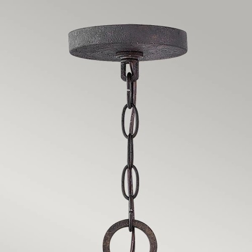 Latarnia wisząca Sawyer - 9 źródeł światła - Imitacja drewna