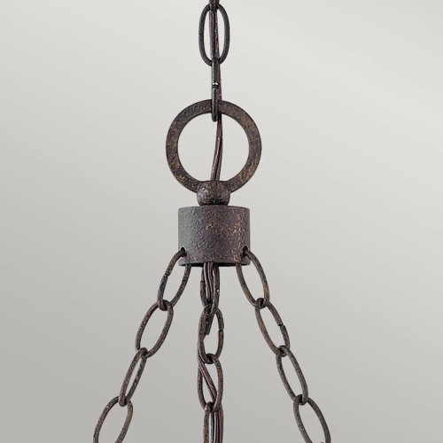 Latarnia wisząca Sawyer - 9 źródeł światła - Imitacja drewna