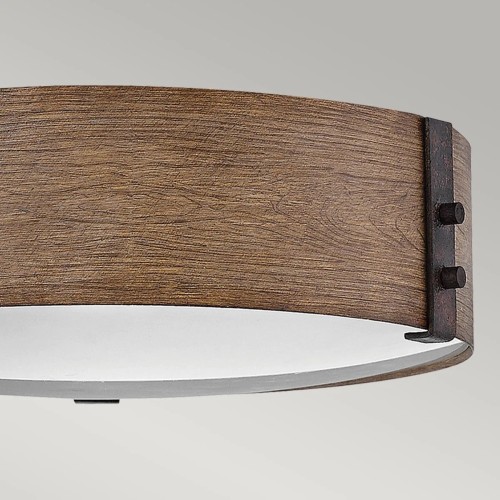 Plafon ogrodowy Sawyer - 3 źródła światła - Imitacja drewna