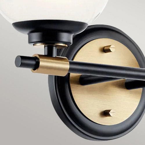 Kinkiet Benno - 2 źródła światła - Czarny, szampański