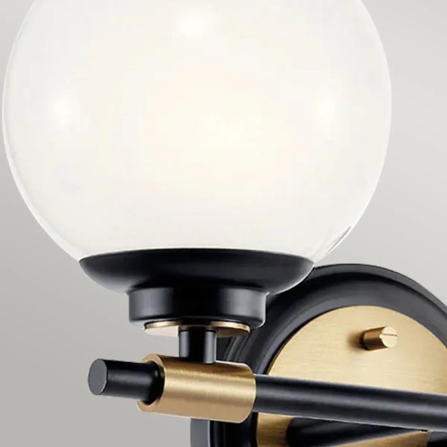 Kinkiet Benno - 2 źródła światła - Czarny, szampański