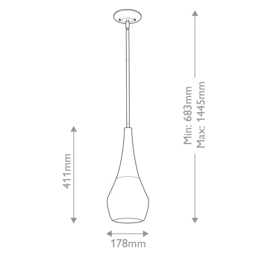 Lampa wisząca Deela - 1 źródło światła - Czarny