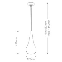 Lampa wisząca Deela - 1 źródło światła - Czarny