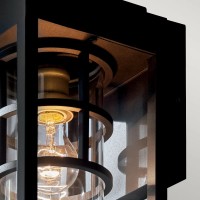 Średnia latarnia naścienna Hone - 1 źródło światła - Strukturalna czerń