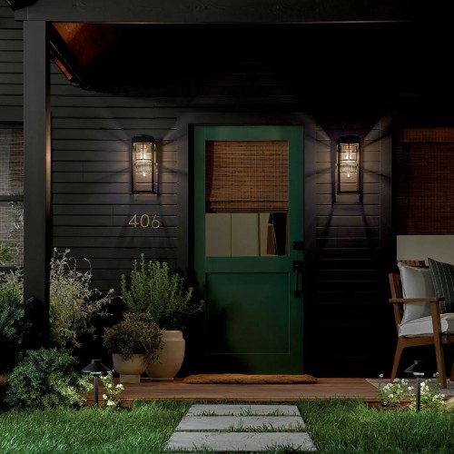 Średnia latarnia naścienna Hone - 1 źródło światła - Strukturalna czerń