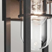 Mała latarnia naścienna Hone - 1 źródło światła - Strukturalna czerń